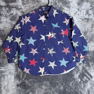 Guess by George Marciano Long Sleeve Button Up Large Stars All Over Print